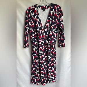 Red, white and blue Ann Taylor wrap dress